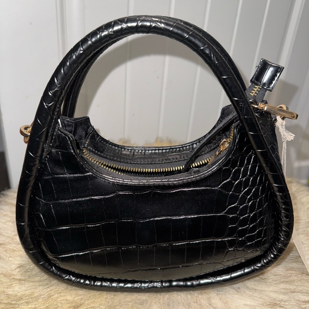 A New Day Elegant Black Croc-Embossed Women's Bag